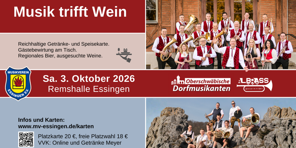 Musik trifft Wein mit "Oberschwäbischen Dorfmusikanten" und "Albrass"